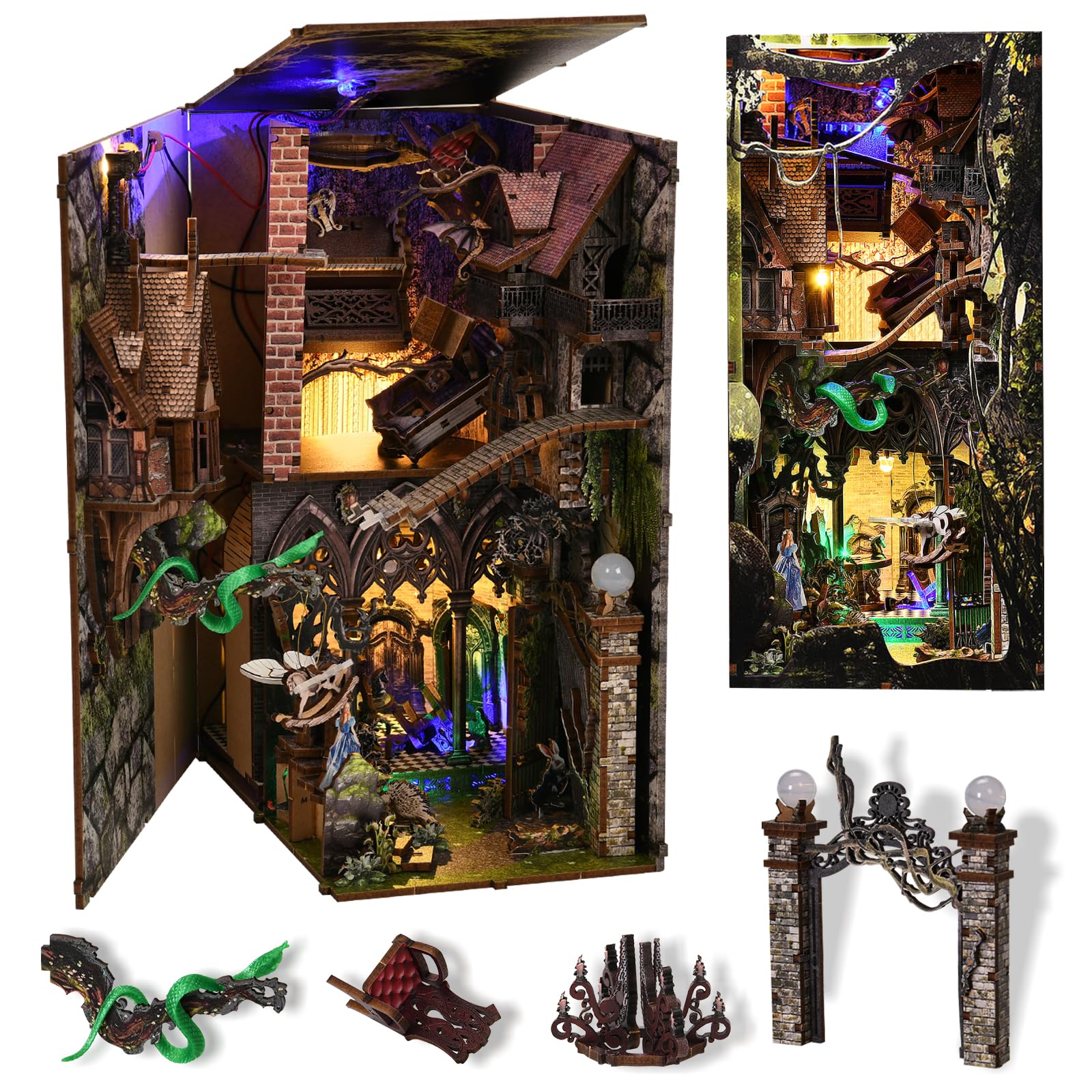 Amazon.com: MiniCity Book Nook Kit, 3D Wooden Puzzle Dollhouse