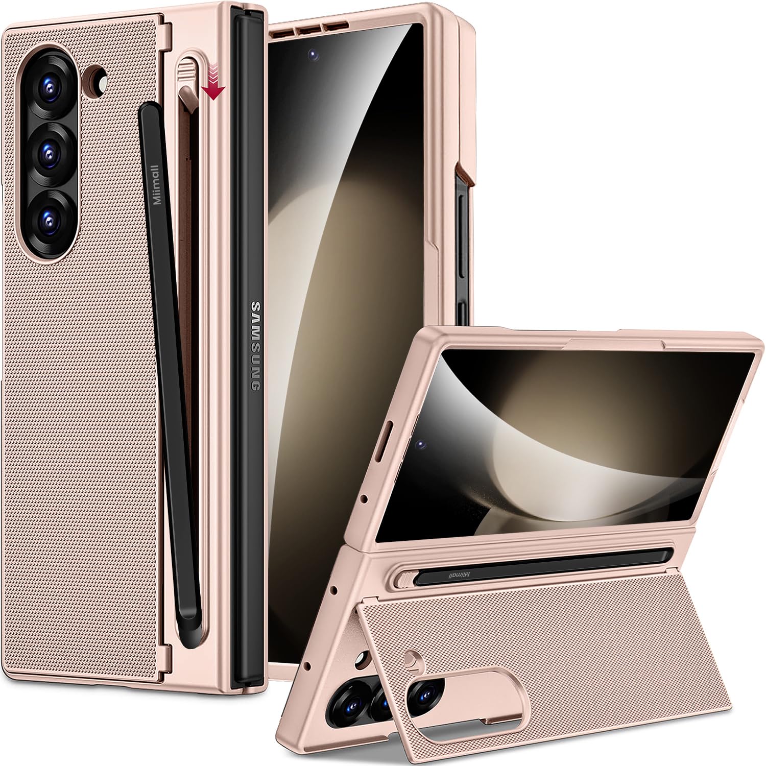 Housse Samsung Z Fold 5 antichoc intégrale rigide avec protège écran or - 8