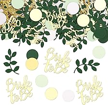 GoldRock Glitzer Konfetti Bride To Be Deko, Jga Deko Frauen Grün Gold,100 Stück Junggesellenabschied Tischdeko, Jga Accessoires Frauen, Eukalyptus Streudeko Bride To Be Dekorationen,Jga Tischdeko Frau