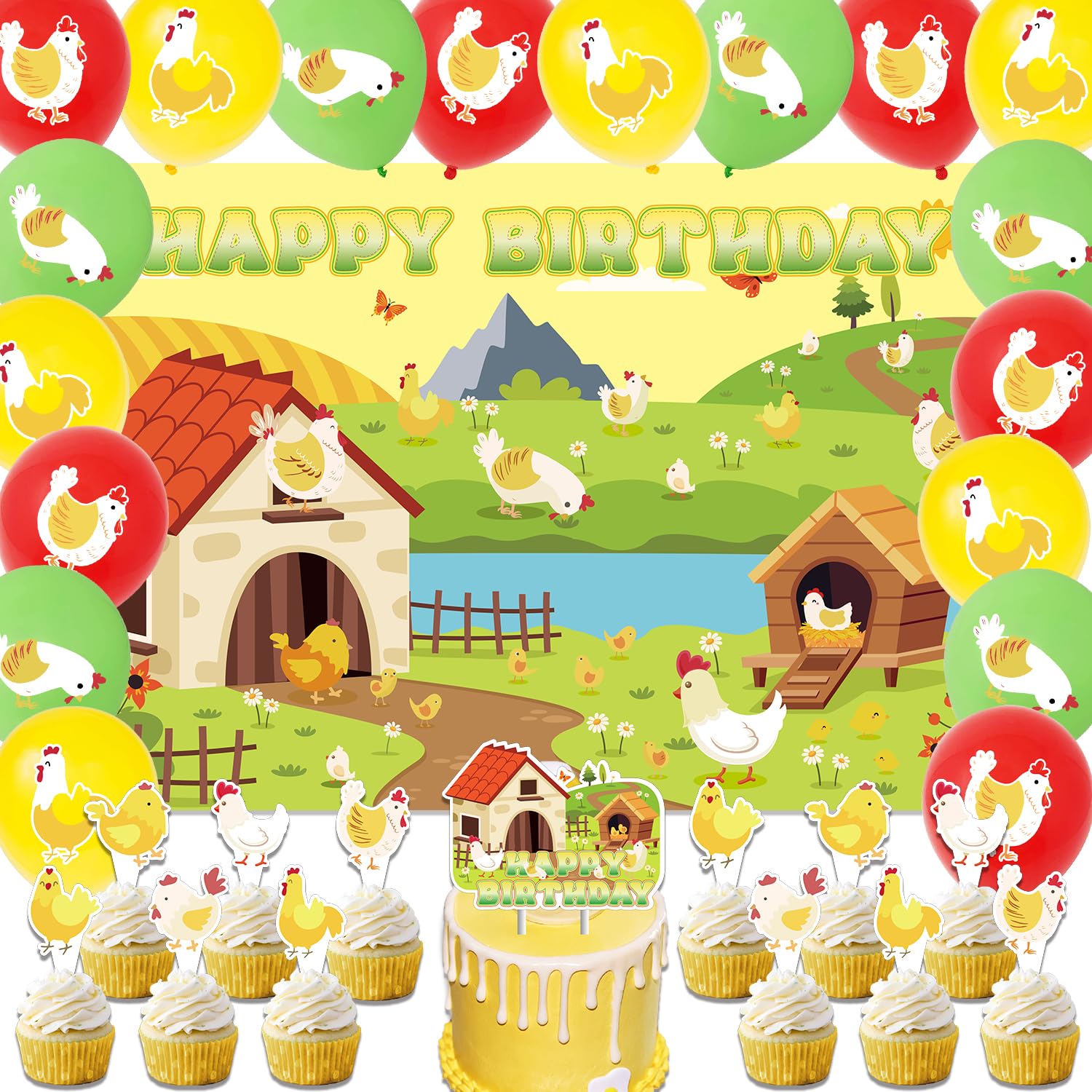 Chicken Party Decorations，Chicken Birthday ...