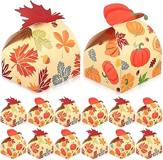 36 Pcs Fall Party Candy Boxes Thanksgiving Party Treat Boxes Autumn Harvest Party Boxes Pumpkin Maple Leaf Fall Paper Boxes for Thanksgiving Autumn Harvest Halloween Birthday Party Decoration
