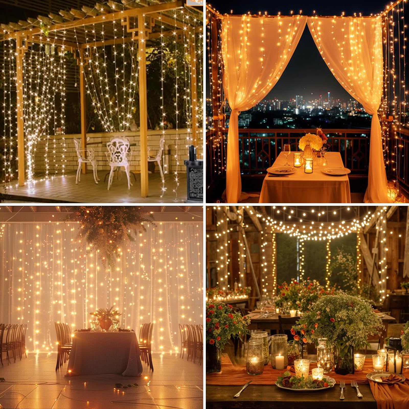 YAPJOY Curtain Fairy Lights Indoor, 300LED 3mx3m Waterfall Hanging USB Powered Fairy String Lights with Remote - Image 3