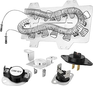 [𝗨𝗣𝗚𝗥𝗔𝗗𝗘𝗗] DC47-00019A Dryer Heating Element Kit Replacement for Samsung DV42H5000EW/A3 DV45H7000EW/A2 DV48H7400EW/A2, Including DC96-00887A, DC47-00016A, DC47-00018A and DC32-00007A