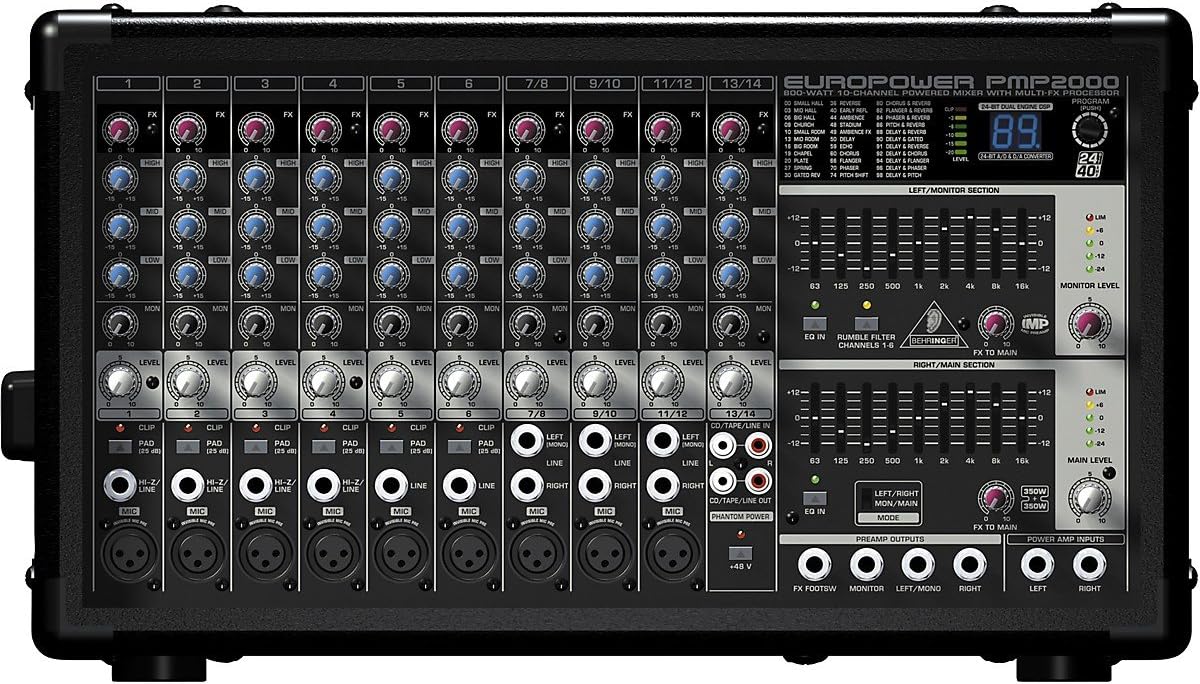 Behringer EUROPOWER PMP2000 800 Watt 14 Channel Powered