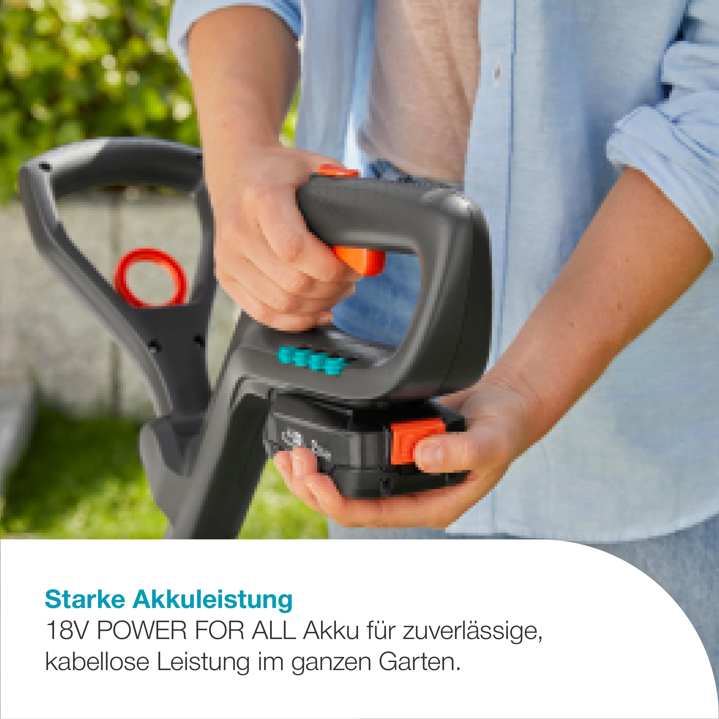 Gardena Akku-Rasentrimmer EasyCut 23/18V P4A Ready-to-Use Set: Leistungsstark, Leichtgewicht, Teleskopgriff, Neigbarer Trimmerkopf, Kabellos (14700-20)