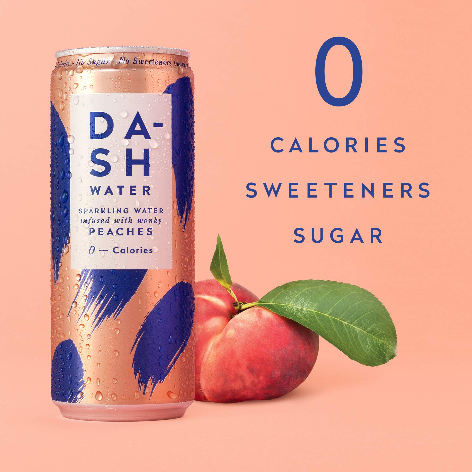 Dash Water Raspberry & Peach Mixed Pack 12 x Flavoured Sparkling