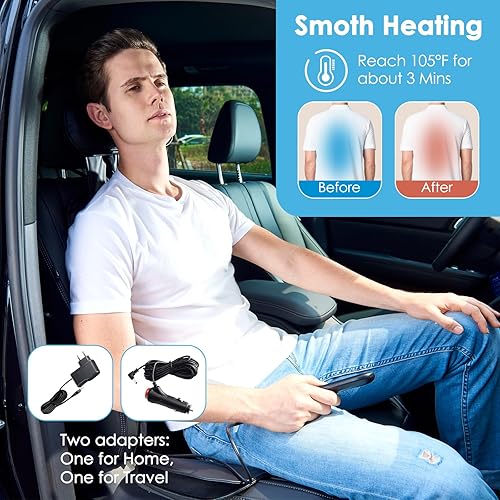 Miniatura 3 de Cojín de masaje Shiatsu con calor,Masajeador de amasado con vibración,Masajeador de asiento para oficina