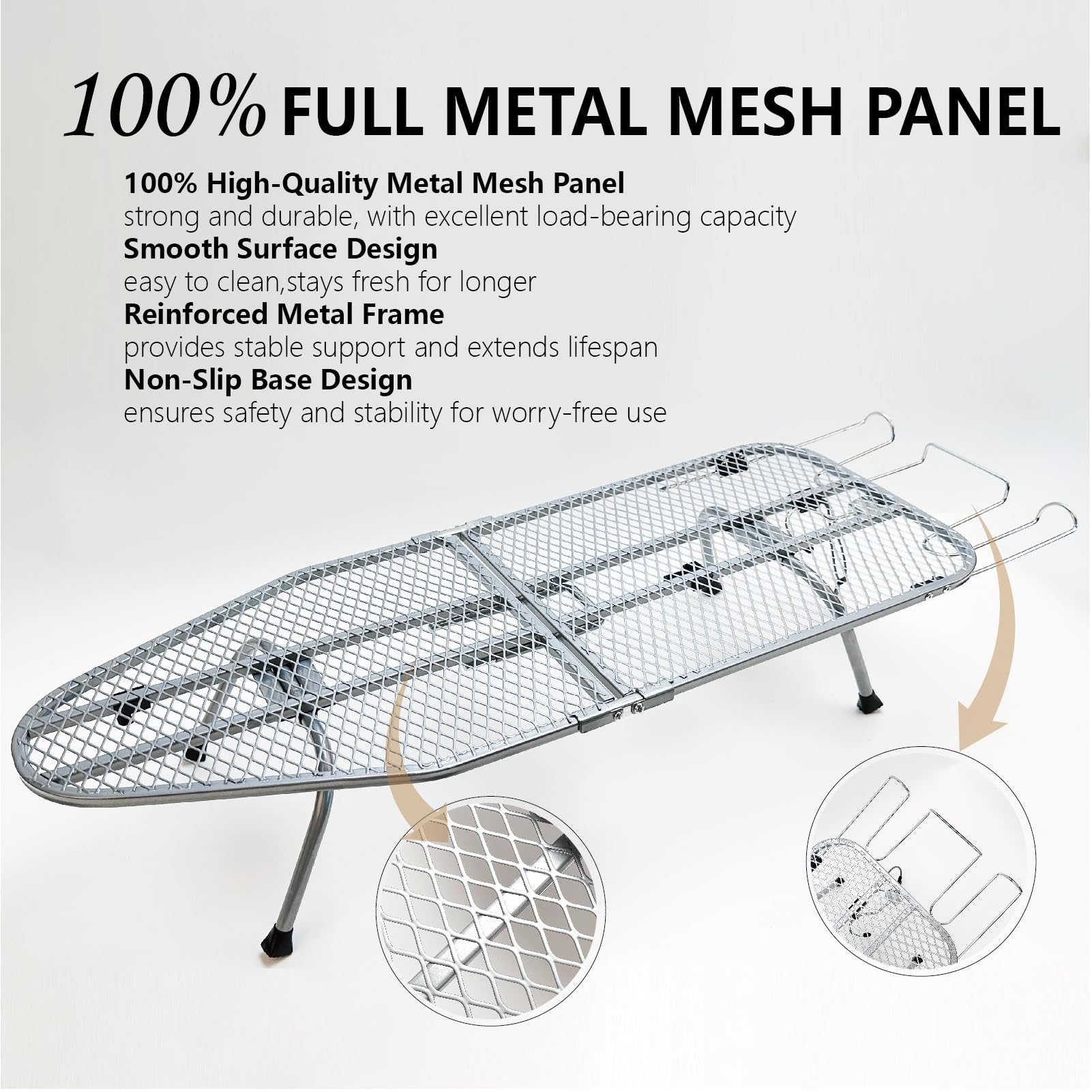 Metal Foldable Tabletop Ironing Board with Iron Rest, Portable Ironing Board Small with Heat Resistant Cotton Cover, Mini Iron Board for Small Space and Travel, 31