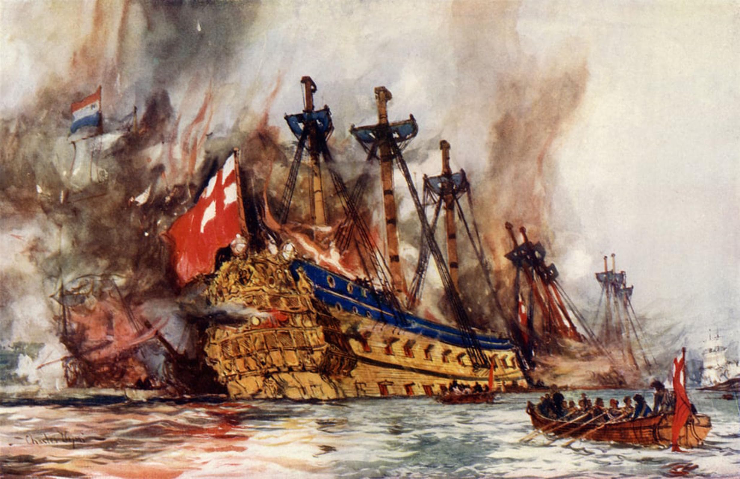 ARTXLXXBN Famous Painting Canvas Artwork Graffiti Print the Burning of the London by Charles Edward Portrait Canvas Image for Home Decor 60x90cm