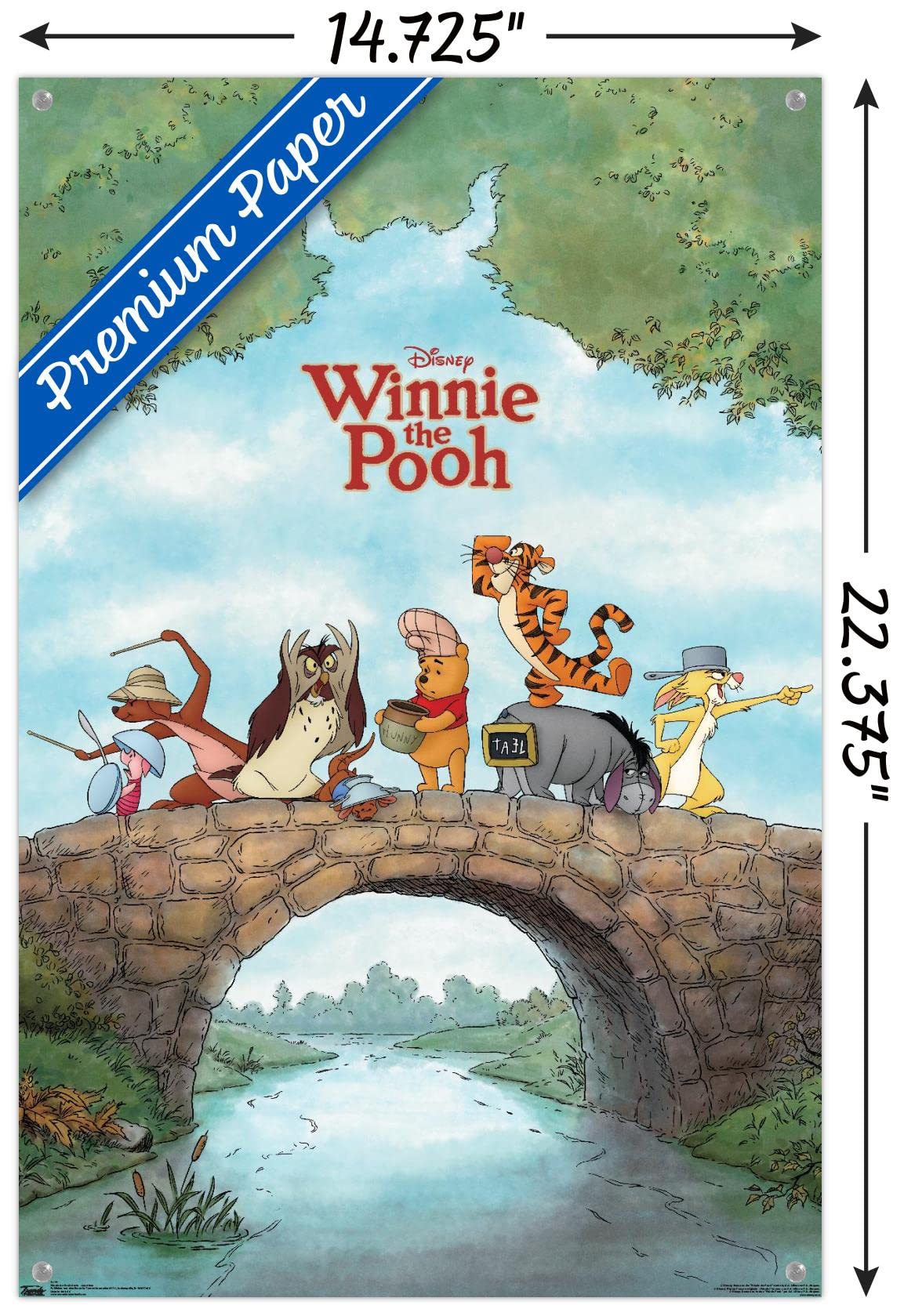 ポスター プーさん ティガー ロンドン 額付 約12cm 角 ポスター プー