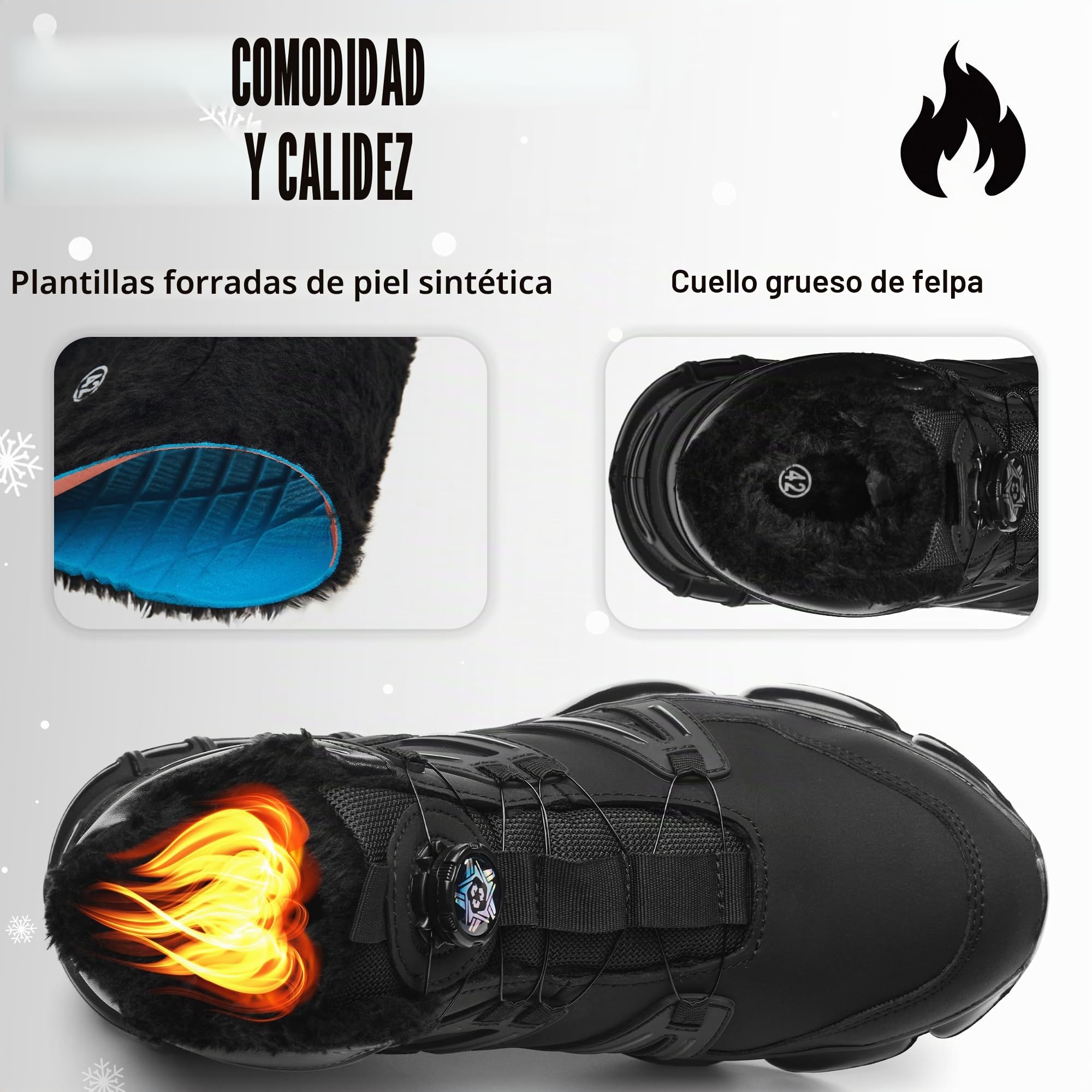 Botas de Seguridad Invierno Ligeros Botas de Trabajo Hombre Mujer | Cuero sintético con forro polar, cálidos y cómodos, Zapatos de Trabajo punta de acero+Kevlar, EN ISO 20345, trabajo+diario
