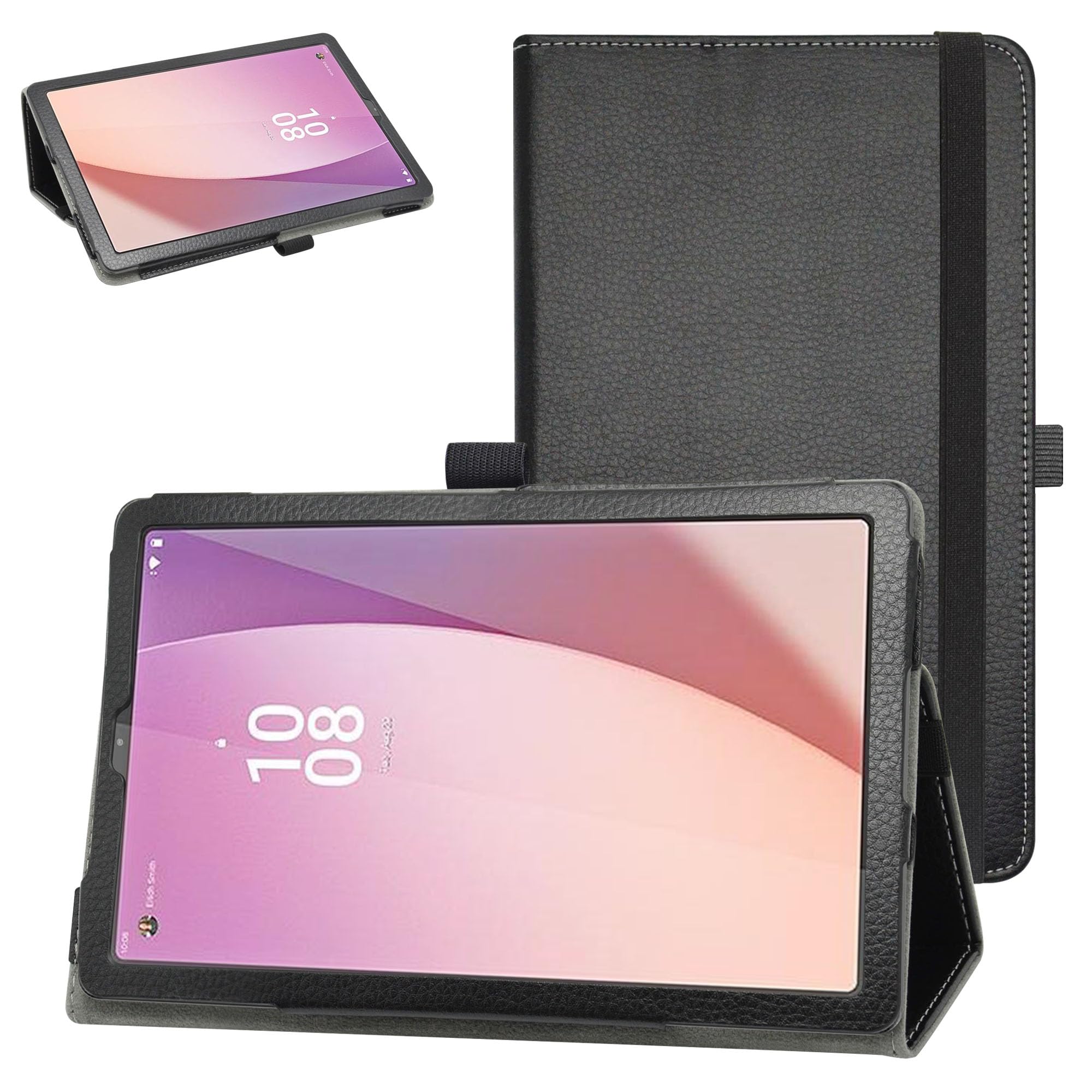 Bige for Lenovo Tab M9 Case,PU Leather Folio 2-Folding Stand Cover for Lenovo Tab M9 (TB-310FU, 2023 Released) 9" Tablet,Black
