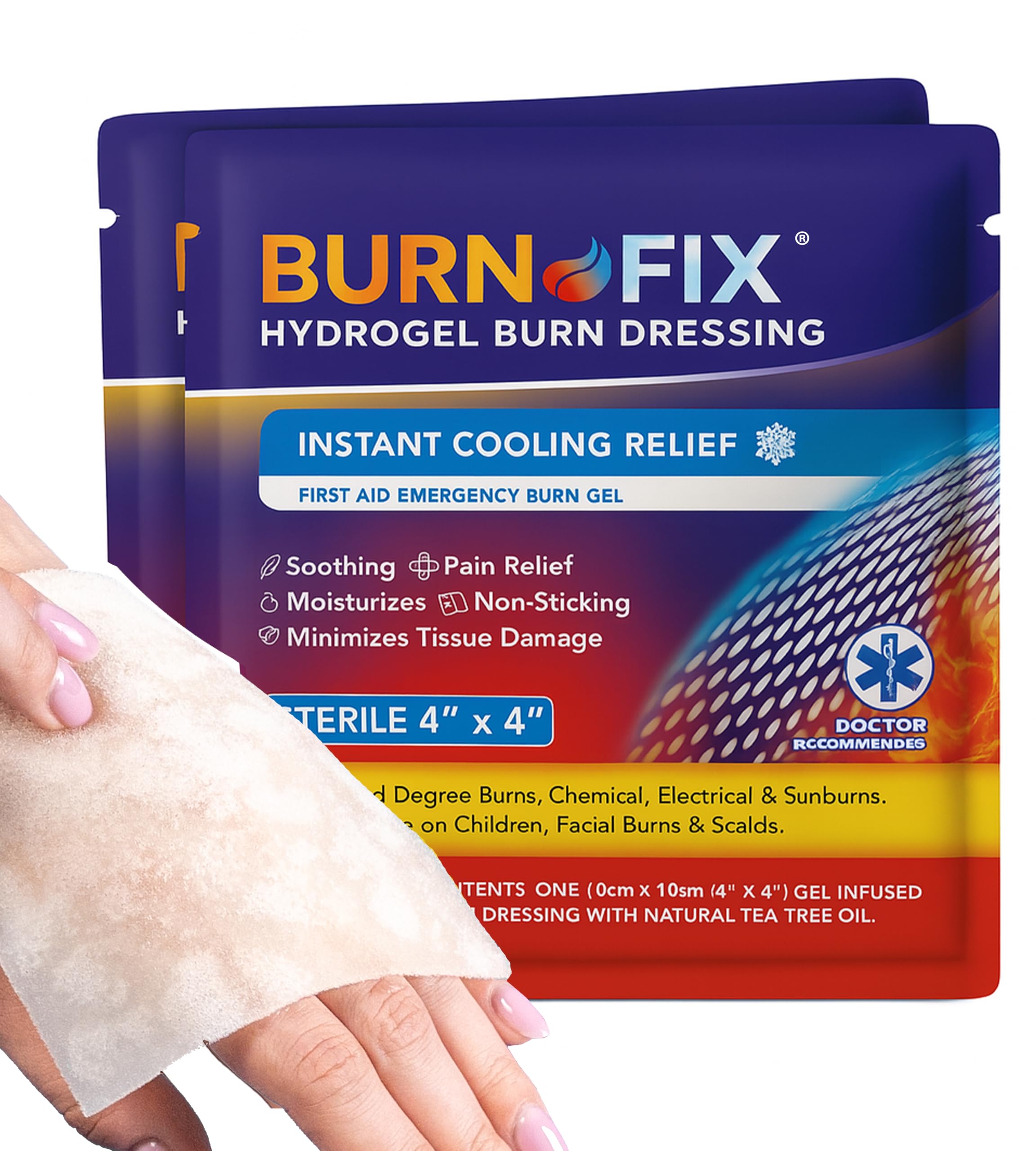 Amazon.com: BurnFix® Burn Gel Pads 4x4 Hydrogel Dressing - Heat