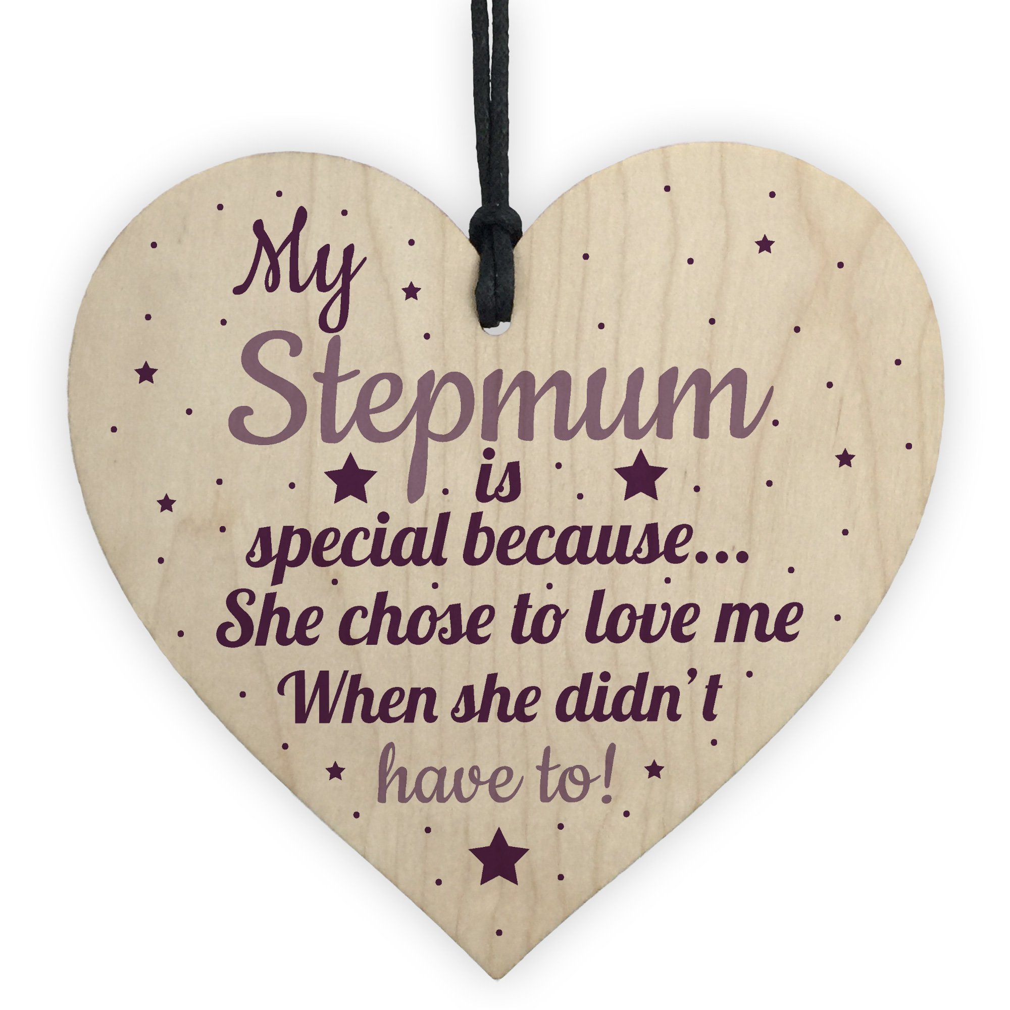 RED OCEAN Handmade Special Stepmum Novelty Hanging Plaque Gifts For Mum Mummy Birthday Gifts