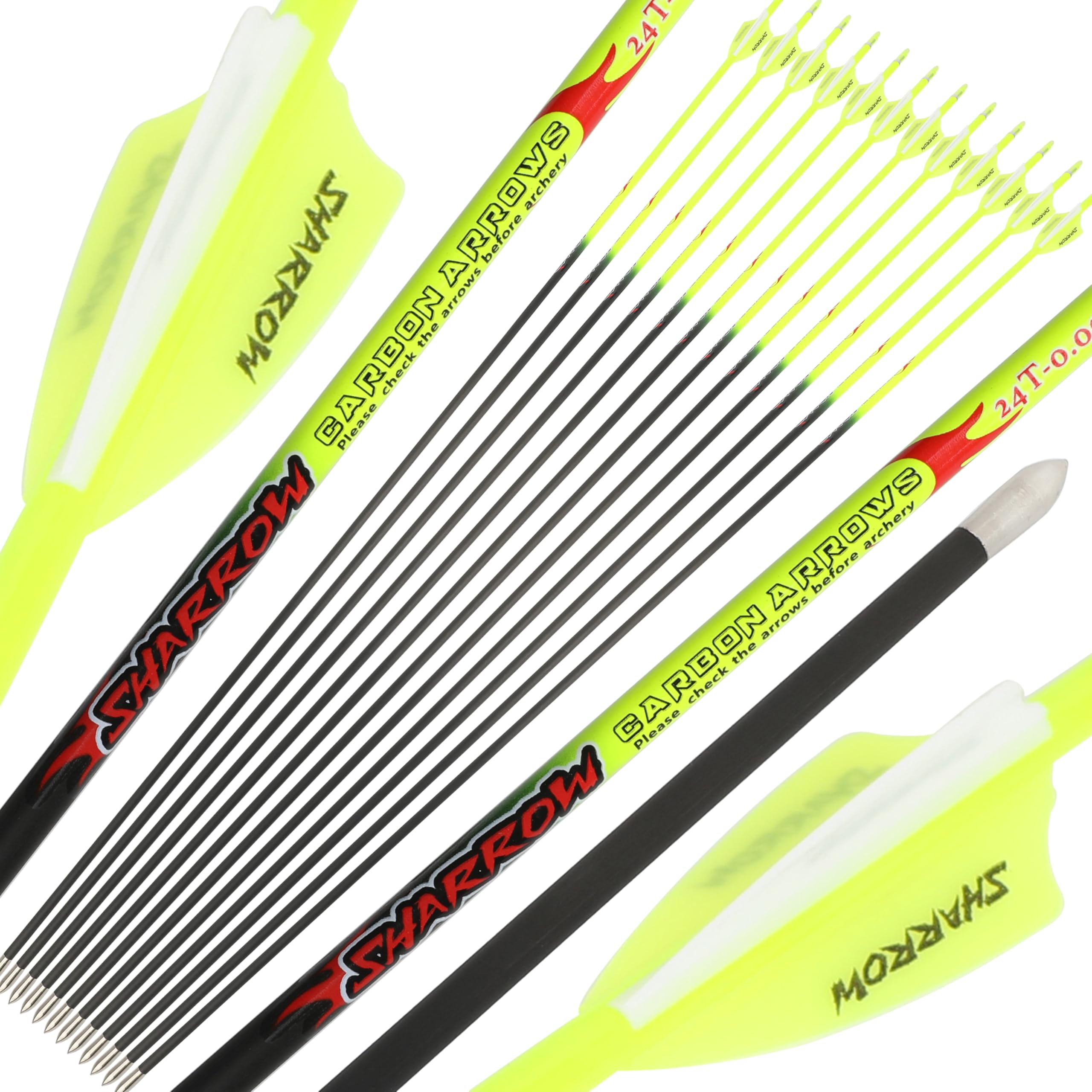 limaity 32 Inch Archery Target Arrows Hunting Pure Carbon Practice Arrows ID4.2mm Spine 400-1000 for Recurve Bow & Longbow & Compound Bow