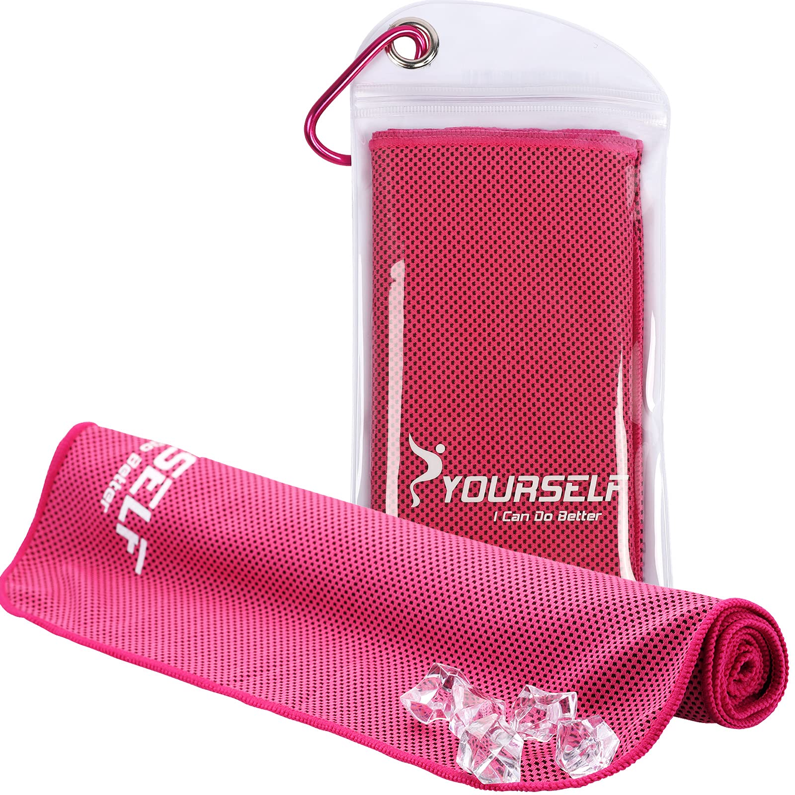 SYOURSELF Cooling Towel, Cooling Towels for Neck,40" x 12"Ice Towel for Instant Cooling Relief, Soft Breathable Chilly Towel, Perfect Yoga, Golf, Sports, Gym, Workout, Athletes Towel (1PC-Hot Pink) โ image 1