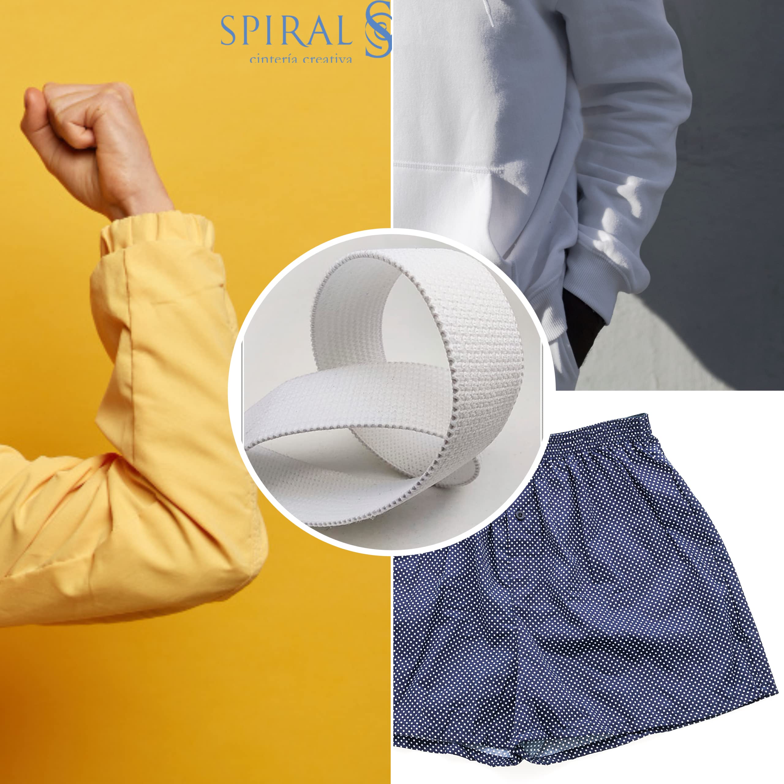 Spiral | Nastro Elastico per Uncinetto per Realizzare Cinture e Polsini | Elastico per la Realizzazione di Controfodere per Intimo e Abbigliamento in Generale | Elasticità 200
