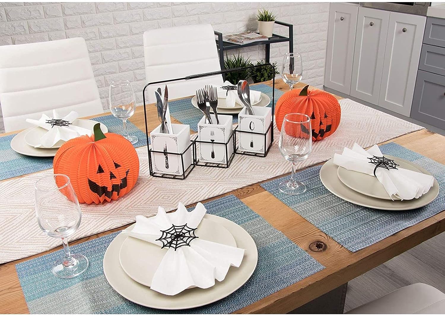 Flаѕh Dеаlѕ - 40% оƒƒ Halloween Napkin Rings, Spider Web Spooky Design Holder (6 Pack, Black) 🔥 Flаѕh Sаlе Halloween Napkin Rings, Spider Web Spooky Design Holder (6 Pack, Black)