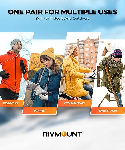 Miniatura 7 de rivmount 3M - Guantes térmicos de invierno impermeables, pantalla táctil, cálidos para clima frío, correr, ciclismo, esquí, nieve, al aire libre,