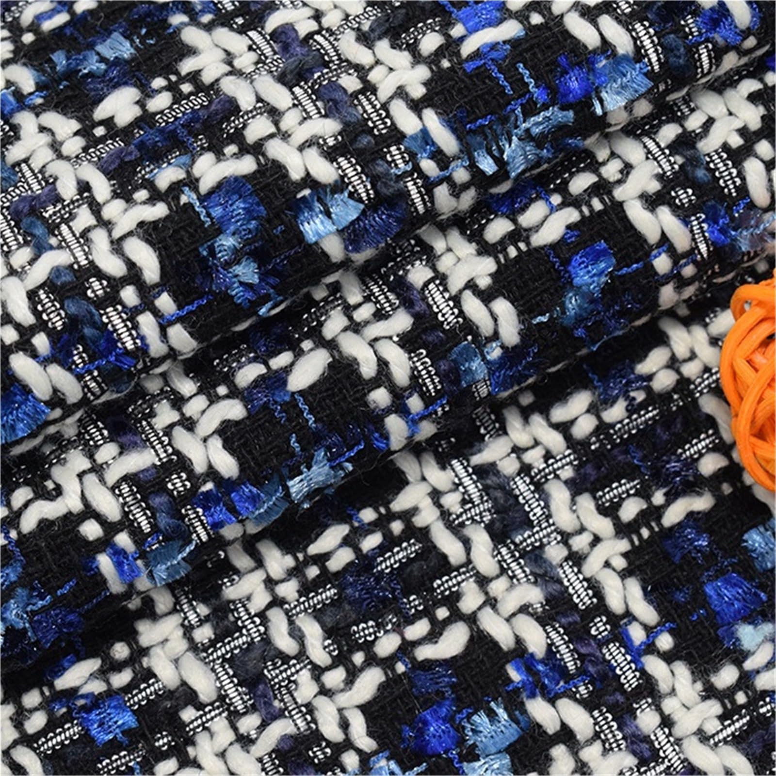 Tradycyjna tkanina tweedowa, Polyester Tweed Plaid Fabric Multicolor 90cm x 145cm DIY Sewing(Color 1)