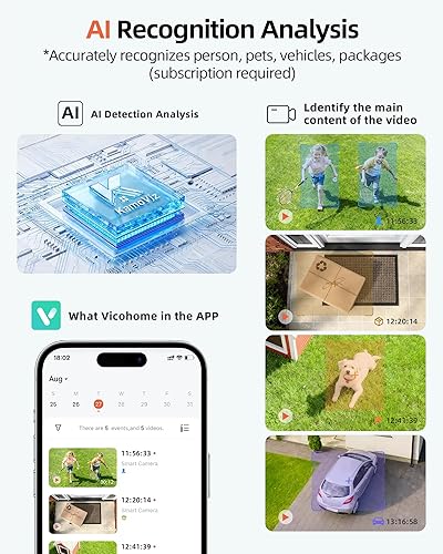 Miniatura 8 de Cámaras de seguridad inalámbricas para exteriores, cámara alimentada por batería para seguridad del hogar con detección de movimiento AI, visión