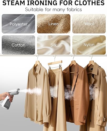 Miniatura 4 de OGHom Vaporizador para ropa, removedor de arrugas portátil de mano, vaporizador de tela de 1000 W, vapor penetrante fuerte, para el hogar, oficina