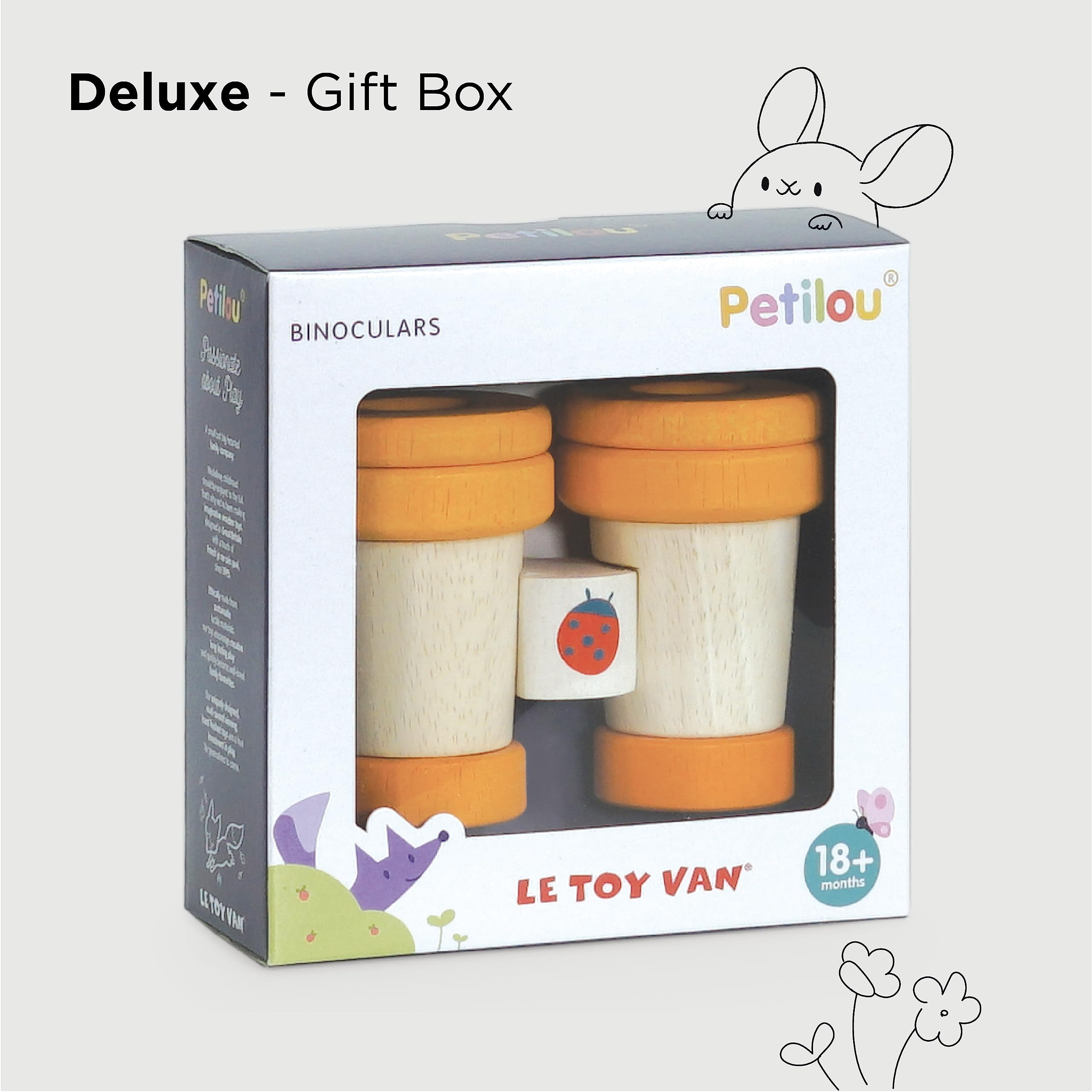Le Toy Van - Petilou Jumelles éducatives en Bois Multi-sensorielles colorées pour Les Tout-Petits et Les bébés | Convient aux Enfants de 18 Mois et Plus