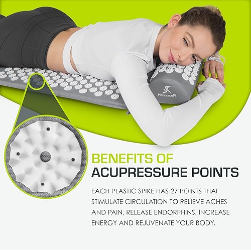 Miniatura 6 de ProsourceFit Acupressure Mat and Pillow Set for BackNeck Pain Relief and Muscle Relaxation