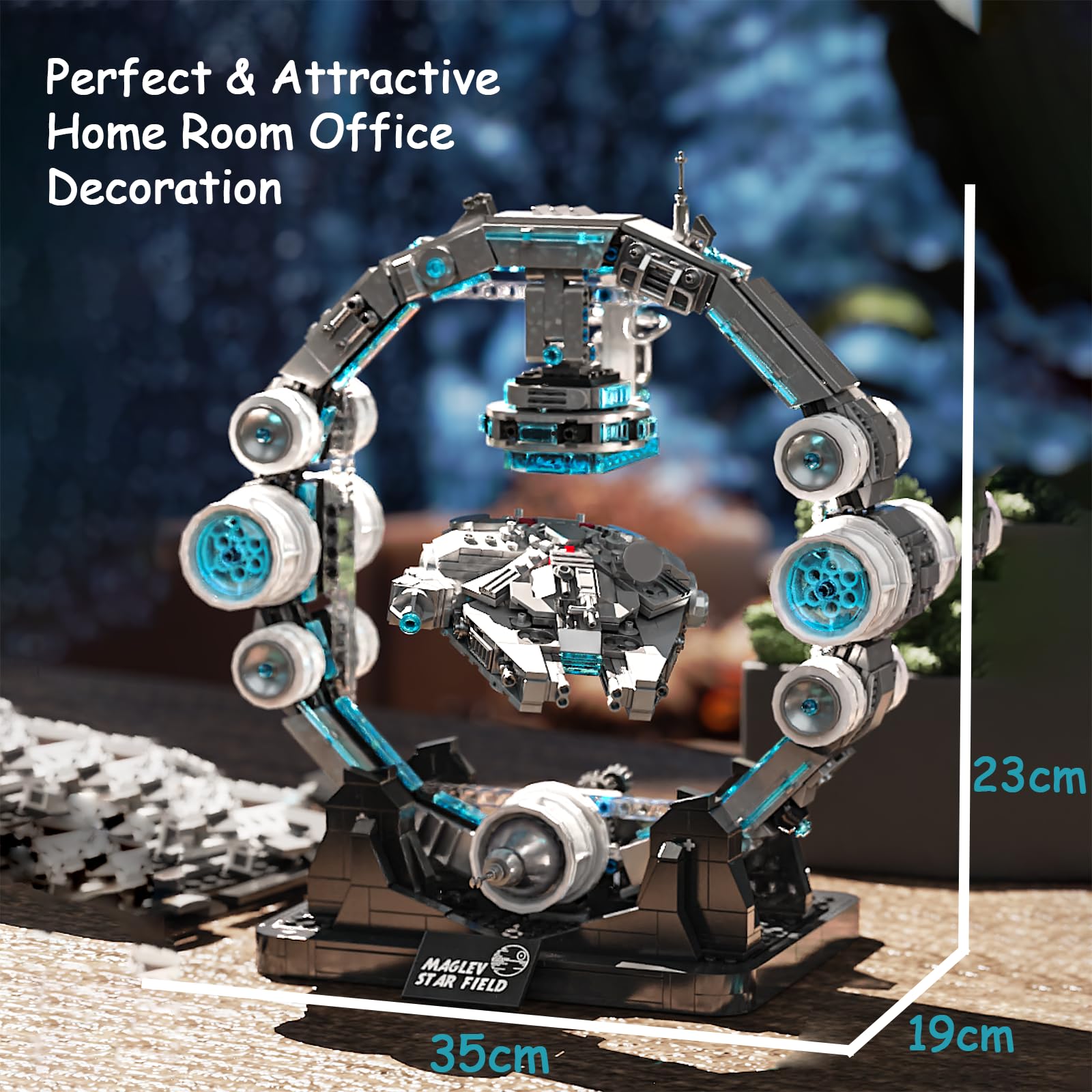 Kit de construction de vaisseau spatial magnétique, flottant, jouet d'étoile, décoration de vaisseau de guerre, cadeau pour garçons
