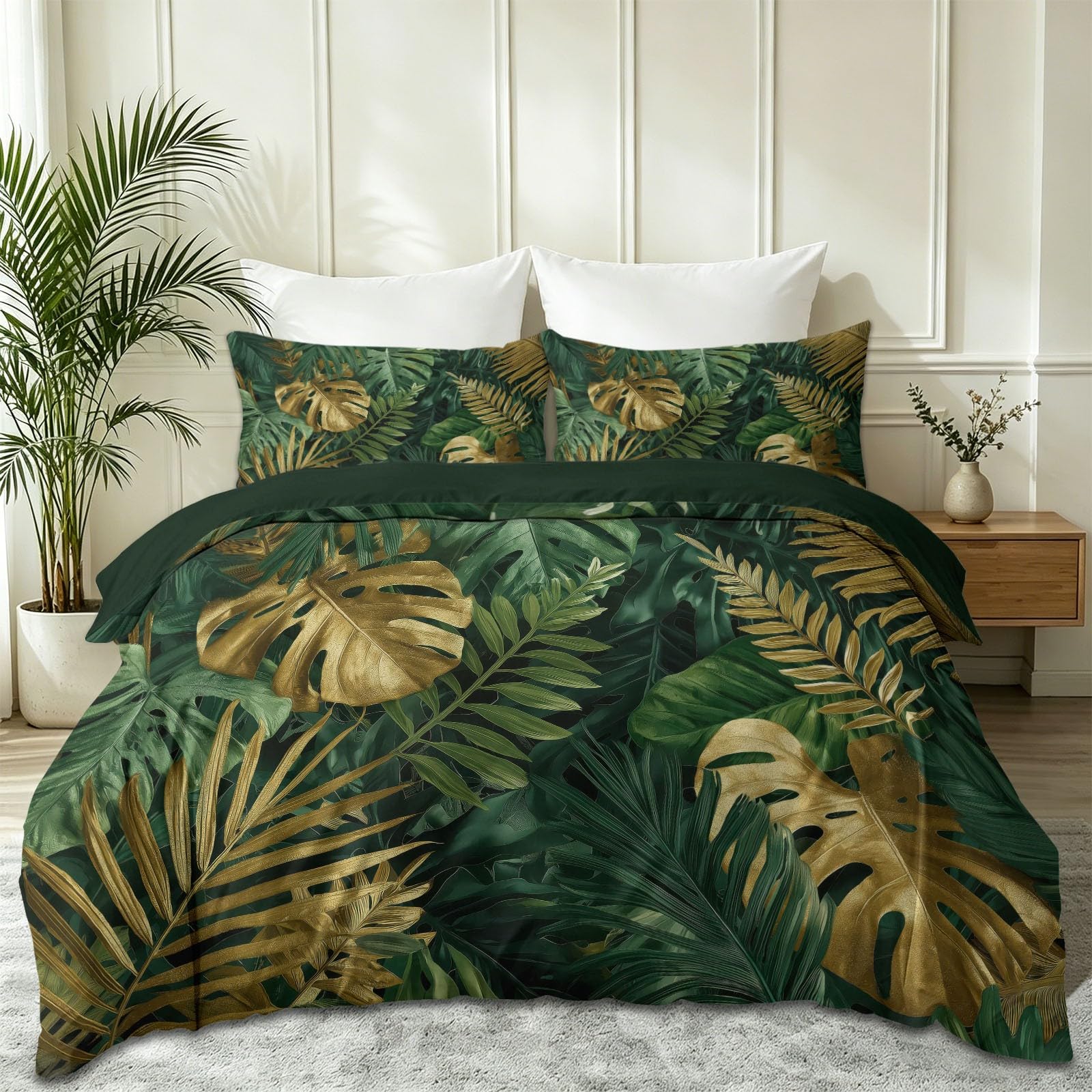 Biancheria da letto moderna e leggera, di lusso, 180 x 200 cm, reversibile, in microfibra, con chiusura lampo e 2 federe da 80 x 80 cm