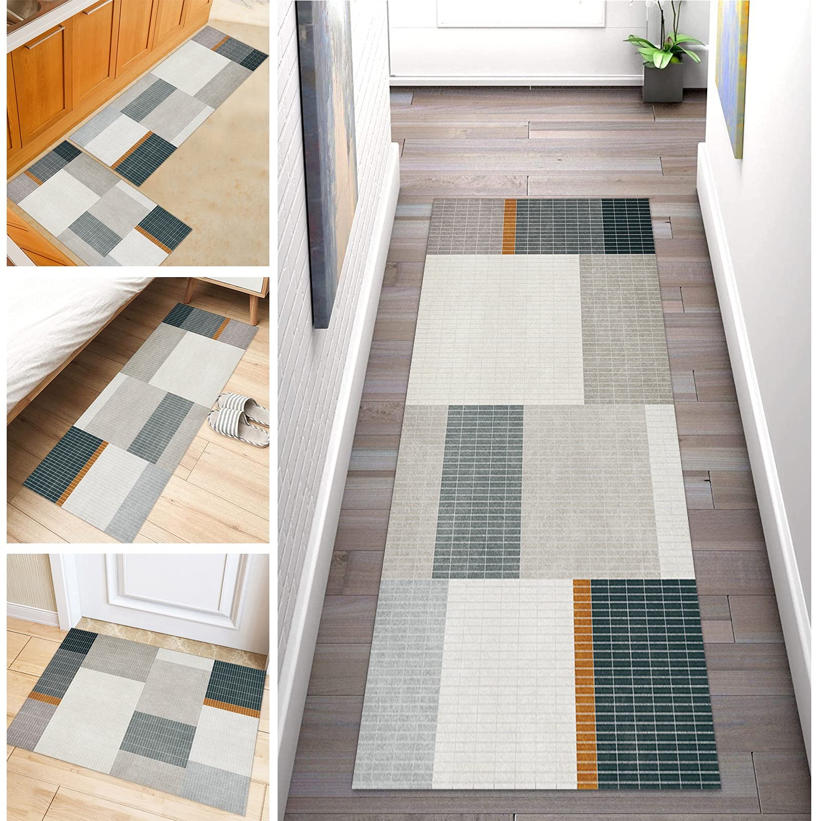Chodnik dywanowy, bieżnik na korytarz, nowoczesny, designerski, antypoślizgowy, geometryczny, nadaje się do prania, do korytarza, sypialni, salonu, szerokość 60 cm/70 cm/80 cm/90 cm/100 cm