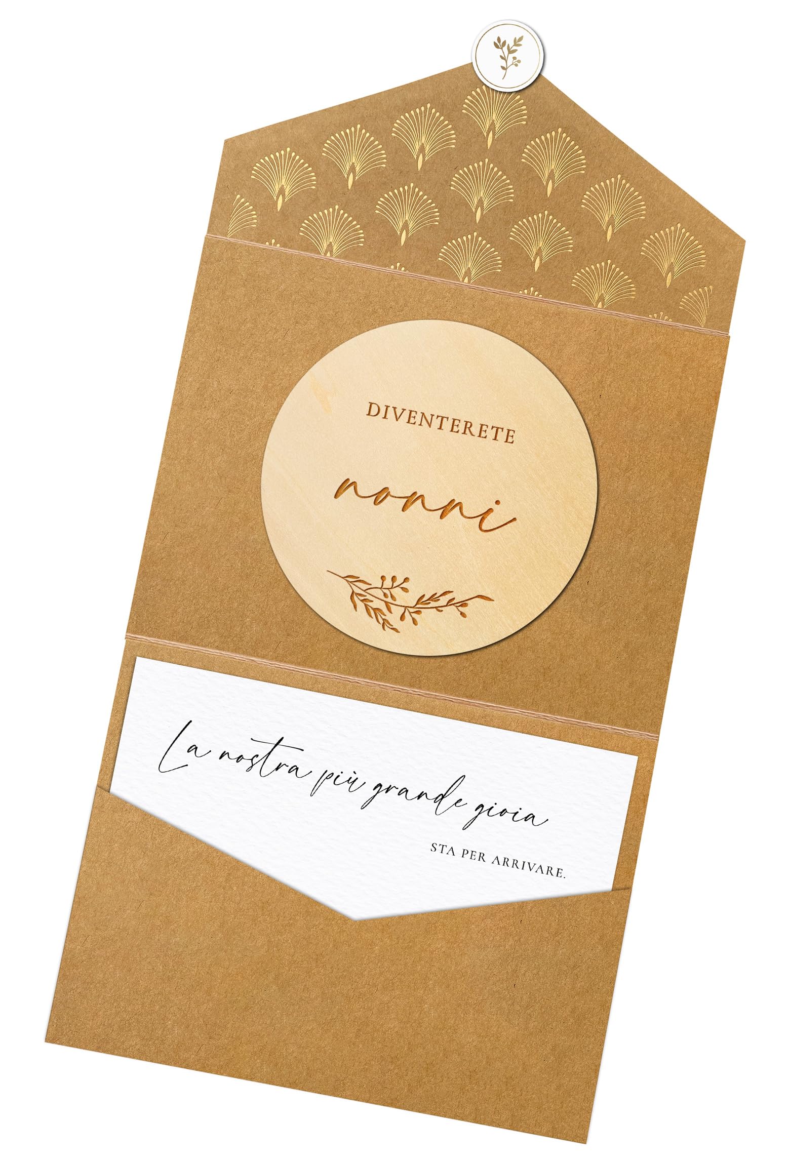 Biglietto A5 Con Busta Per Annuncio Di Gravidanza 'Nana To Be', Design Originale LulaDesign, Carta Opaca 350g, Interno Vuoto Per Messaggio - 2