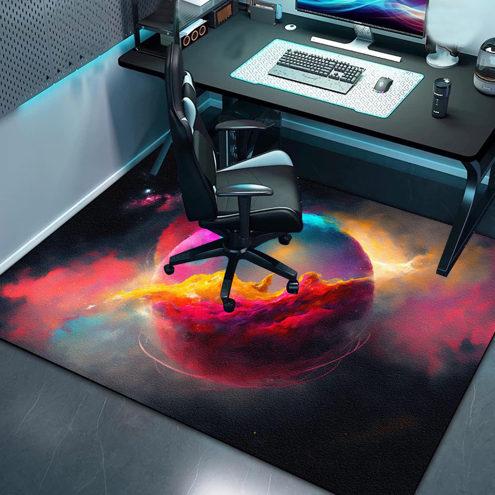 90 x 120 cm Protector Suelo Silla Ruedas Alfombra Silla Escritorio Antideslizante Alfombra Silla Gaming, Alfombra Protectora Suelo Silla Alfombra Gamer, Alfombra Oficina para Silla con Ruedas