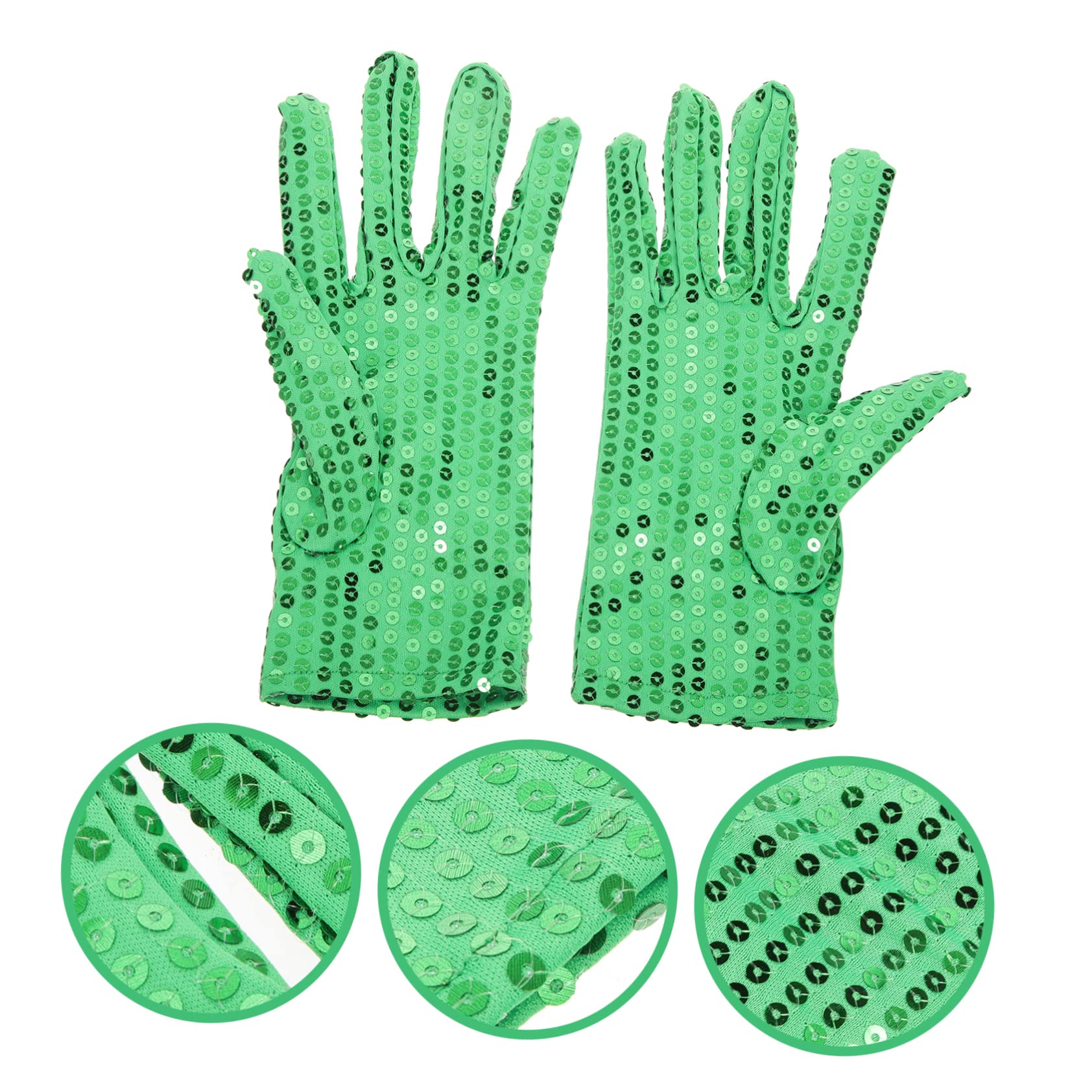 OATIPHO Sequin Stage Gloves Lightweight Breathable Dance Party Performance Gloves for Girls Aarel