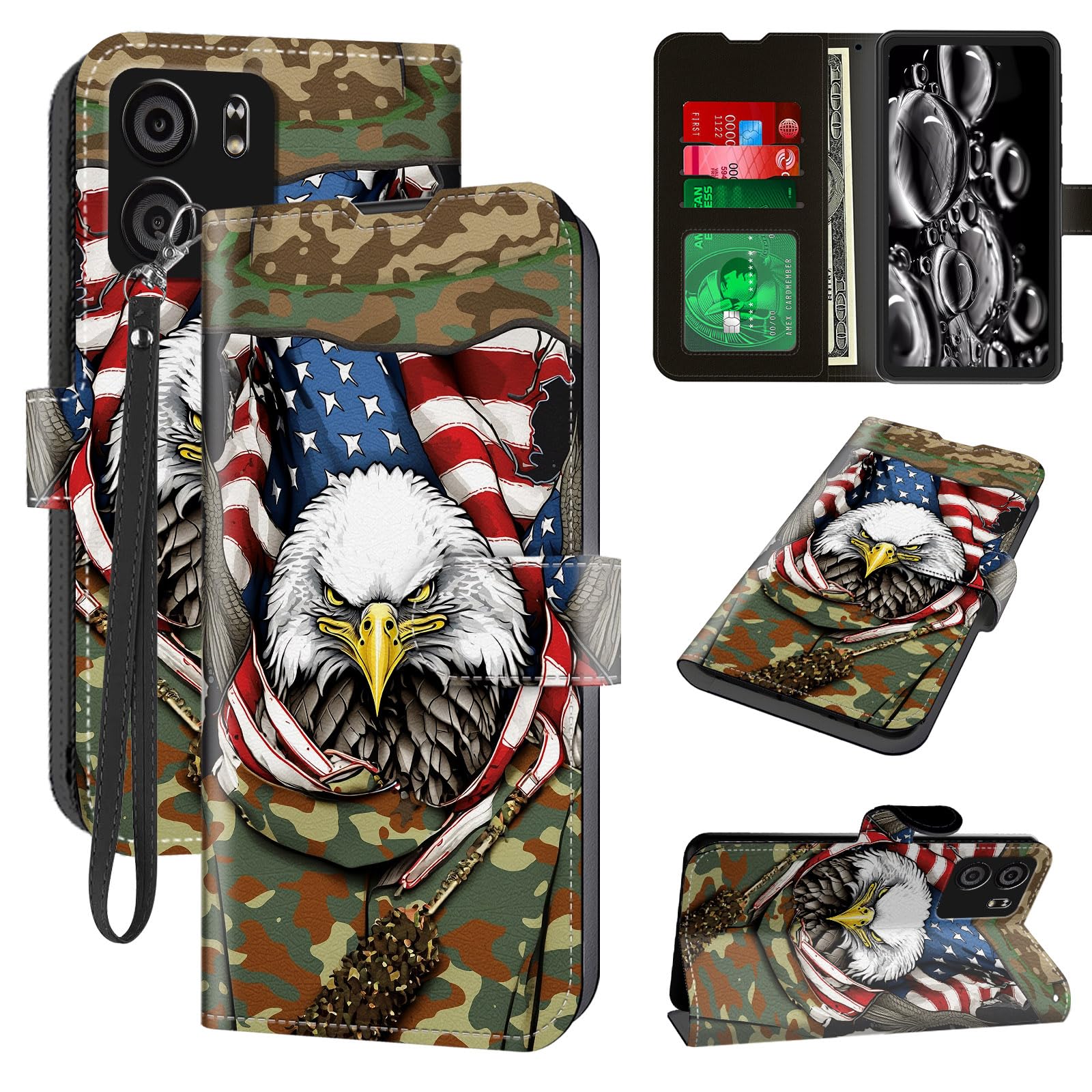 ACWDMKH for Blu View 5 Phone Case,Blu View 5 B160V Phone Case Wallet with Card Holder & Wrist Strap Kickstand Folio Leather Magnetic Protective