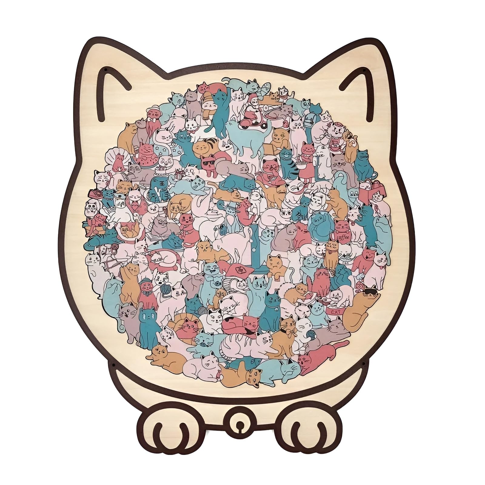 Amazon | [lalarimi]ジグソーパズル 猫 パズル 135ピース 猫型木製