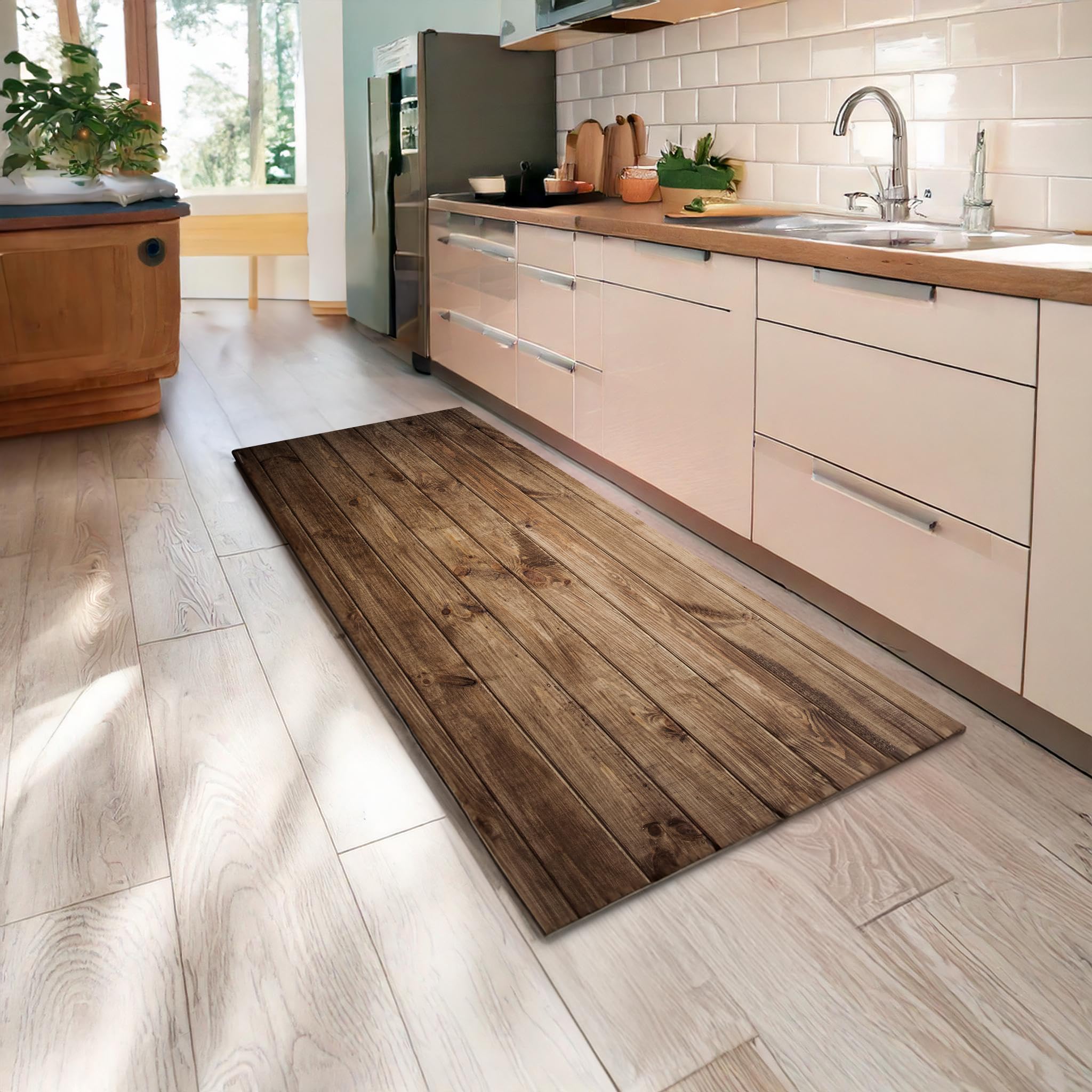 Tappeto a passatoia effetto pietra, colore nero come tappeto per cucina, cucina, cucina, camera da letto, soggiorno, 60 x 180 cm