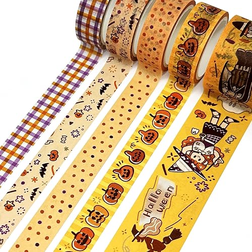 Miniatura 4 de allydrew Cinta Washi de Halloween para álbumes de recortes, papelería, diario, fabricación de tarjetas, 11 piezas de truco o trato
