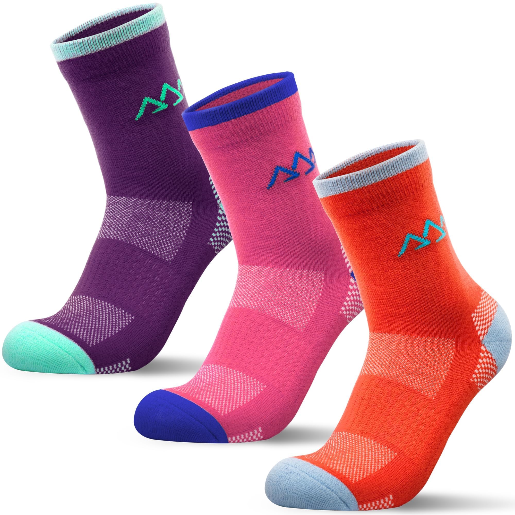 innotree Merino Wool Hiking Socks Thermal Warm Micro Crew Winter Work Cushion Socks Men & Women 3 Pairs