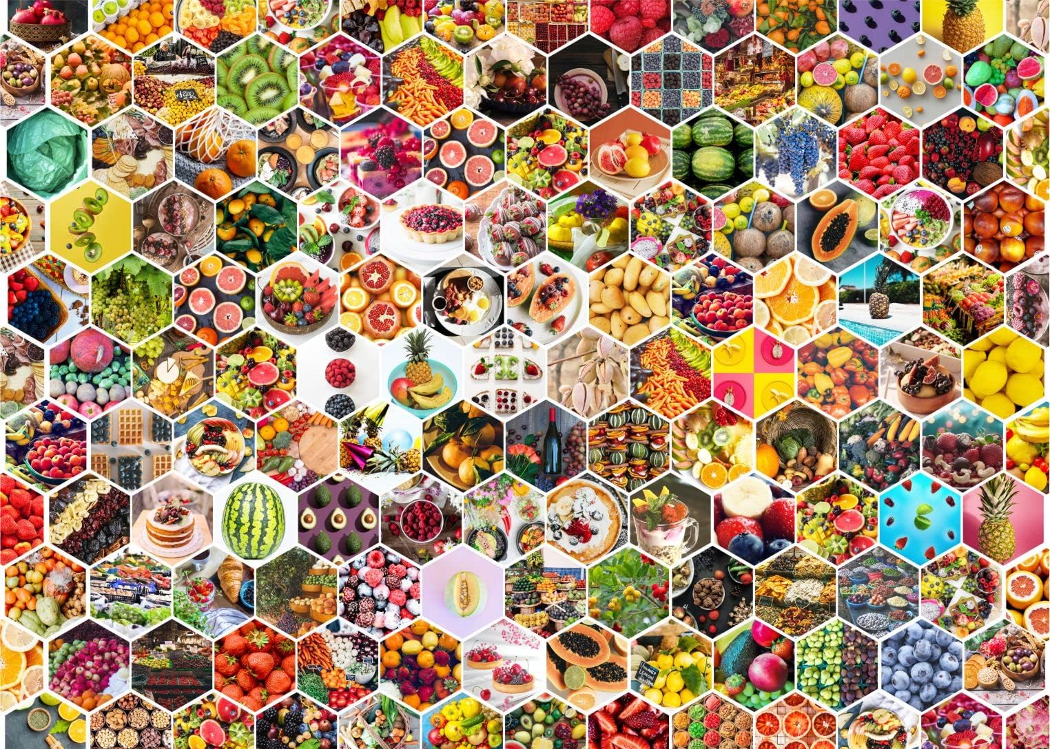 Brain Tree - SeamlessFruits - Pearl Series - 1000 Piece Puzzles for for Adults and Kids 12+ Unique Puzzles for Adults and Kids 1000 Pieces and Droplet Technology for Anti Glare & Soft Touch