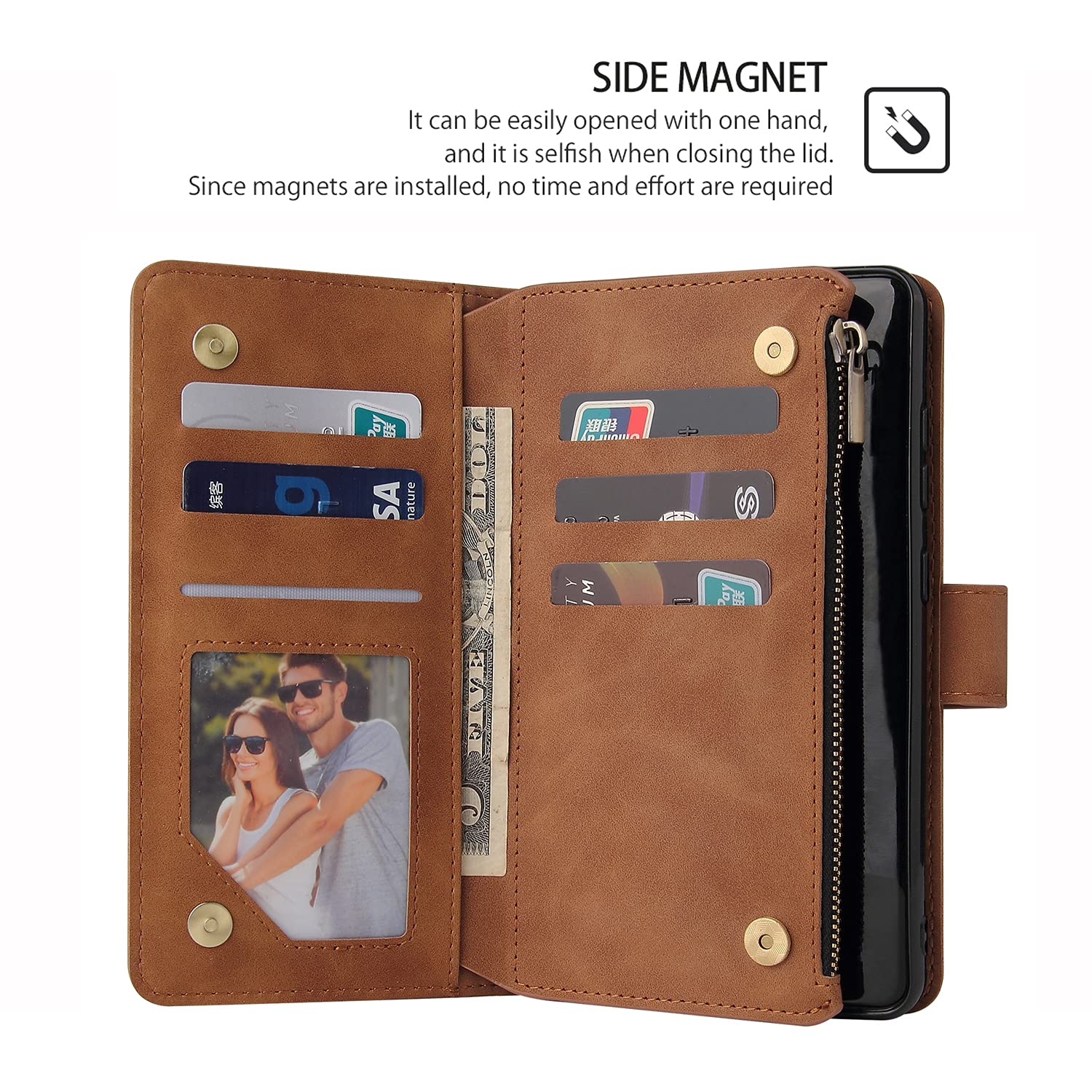 Custodia Portafoglio Pelle Pu Magnetica Supporto NEINEI Cover Compatibile Per OPPO A77 5G,Flip Custodia Caso In PU Cover Con Porta Carte E Supporto