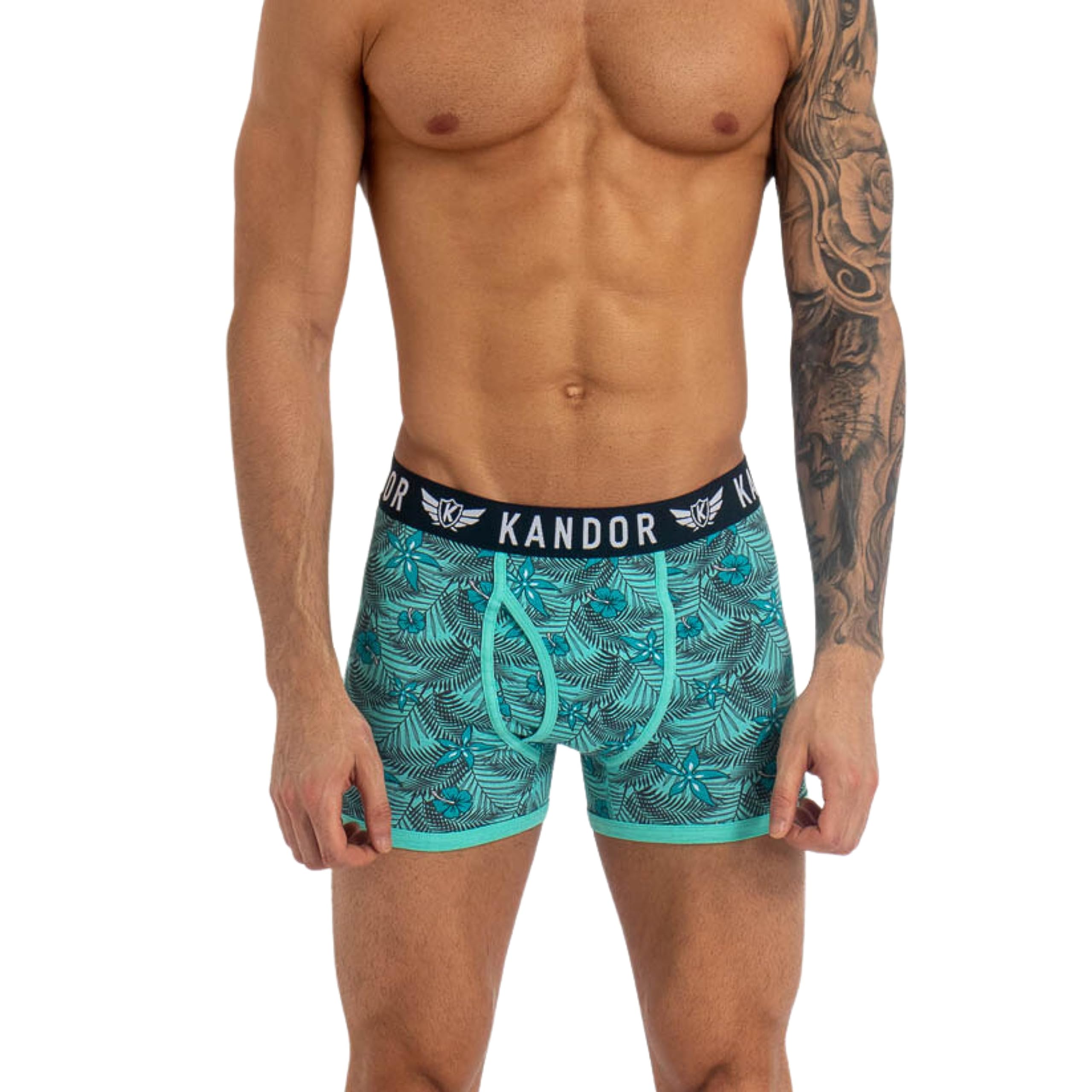 Kandor Lot de 7 Boxers Jeckers pour Homme - en Coton Stretch - avec Taille élastique - Couleurs Assorties - Tailles S-XXL