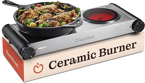 Placa de cocción eléctrica de 1200 W infrarroja de 734 pulgadas quemadores portátiles de cerámica de vidrio mango de tacto fresco placa de cocción