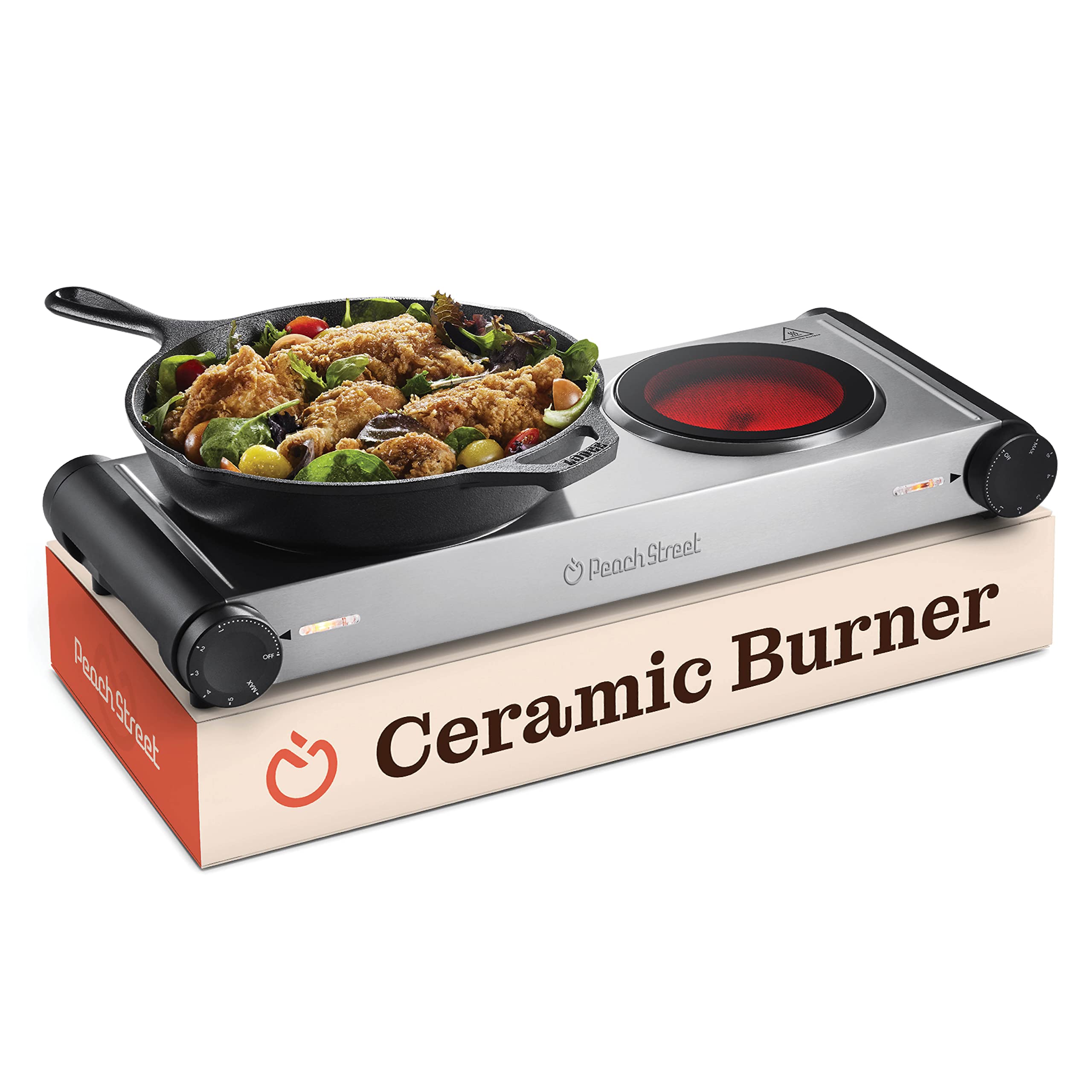 Electric Double Stovetop Cooking Hot Plate 1200W Infrared 7.3/4 Glass  Ceramic Portable Stove Burners Cool Touch Handle Cooktop Keeps Food Warm  Temperature Controls Electric Burner for Kitchen, Dorm : Amazon.ca: Home