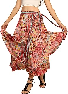 KE KANHA EXPORTS Multi Wear Skirt for Women|Long Skirts for Woman|Wrap for Women|3 in 1 Wrap Skirt |Halter|Dress|Border Pr...