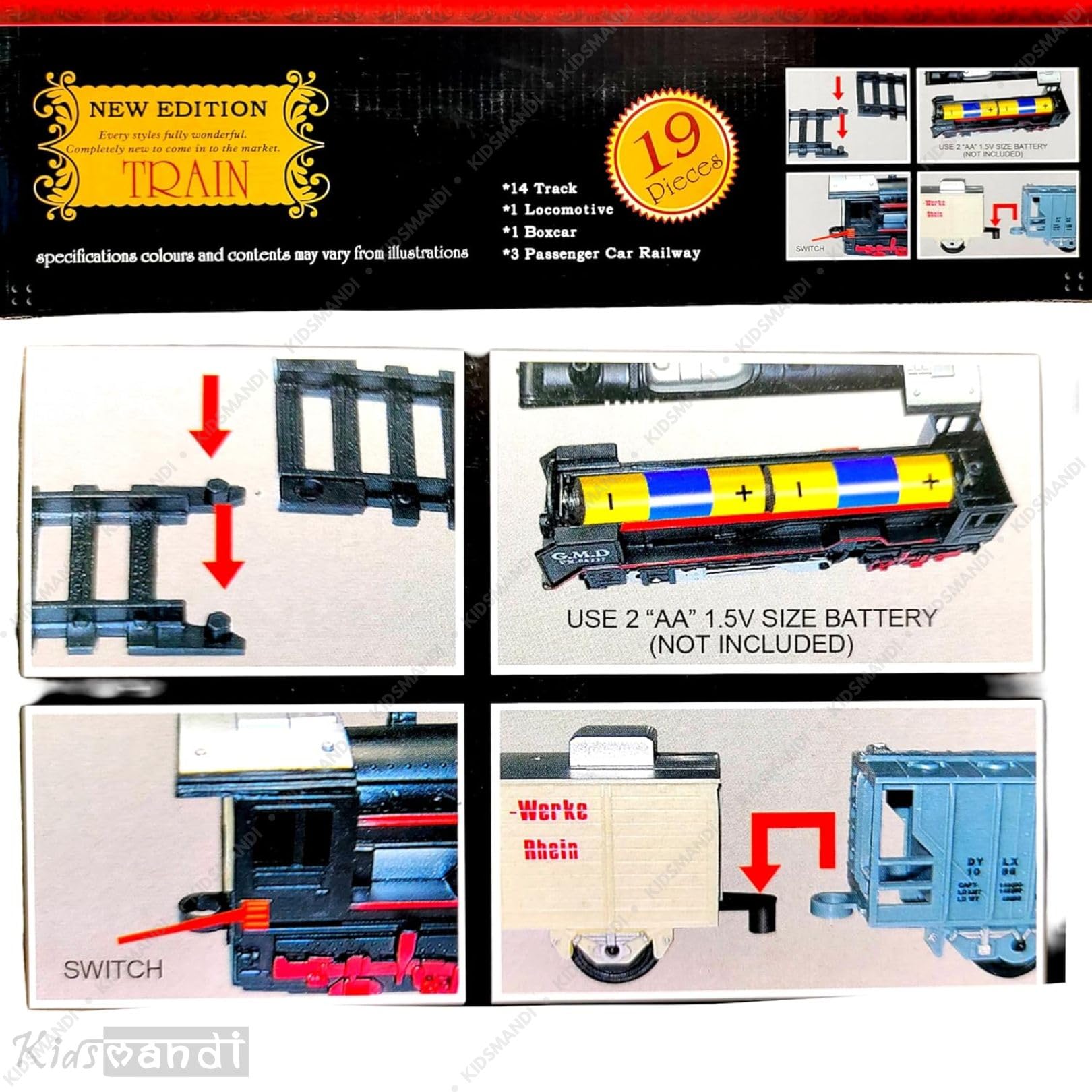 Kids Mandi® Battery Operated Toy Engine - Fun Plastic Train Set for Kids, Educational Play, Battery-Powered, Interactive Toy, for Boys & Girls - Image 4 thumbnail