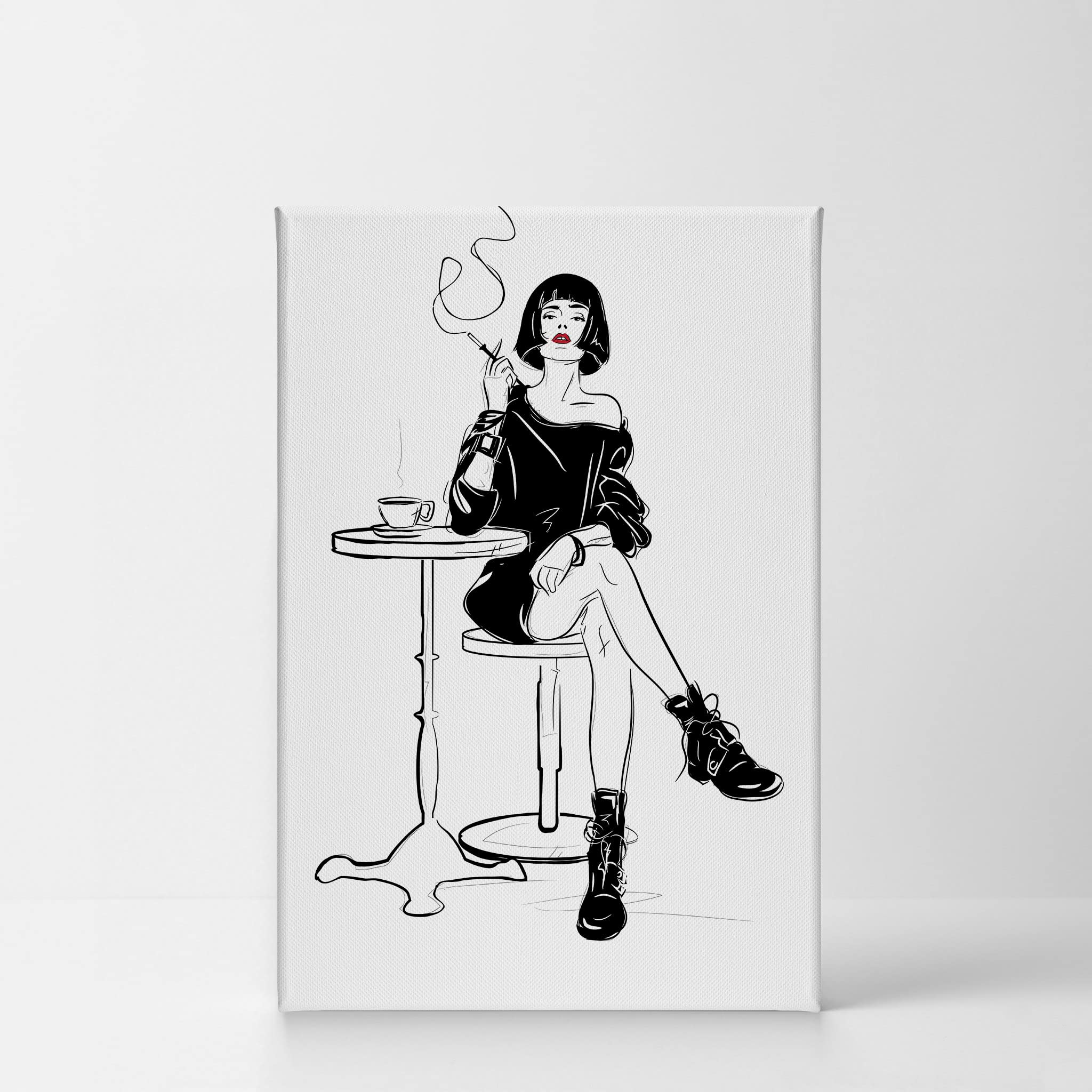 Amazon.com: Smile Art Design Beautiful Woman Smoking Black and