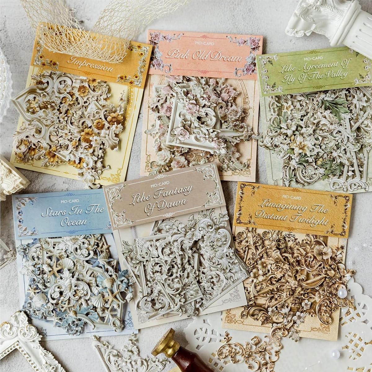 HASTHIP® scrapbook paper 120pcs frame scrapbook paper compatible with 30 styles embellishments corner frame hollowing relief flowers vintage floral decorative set for junk journaling and crafts-image-23