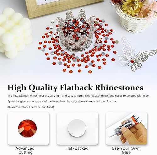 Vista 125 de 4500PCS Resin Flatback Rhinestone, 2mm 3mm 4mm 5mm 6mm Lemon Yellow Flatback Rhinestones for Tumblers, Nails Art, Mugs, Bottles, Craft Decoration