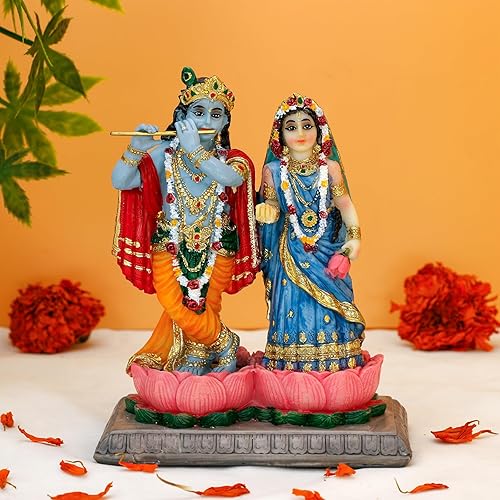 BangBangDa Hindu-Gott Radha Krishna Statue – 14 cm H indischer Murti Lord Krishn